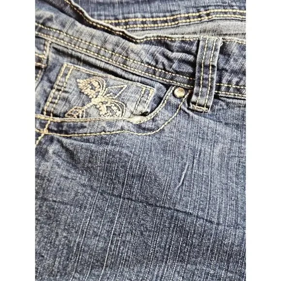 HIPSTAR Jeans Women's 36x31 Blue Medium Wash Boot Cut Flare Denim Jeans - Picture 5 of 15